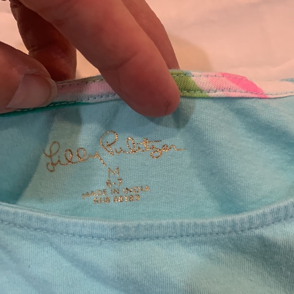 Lilly Pulitzer girls top with pompom sleeves - Picture 3 of 4